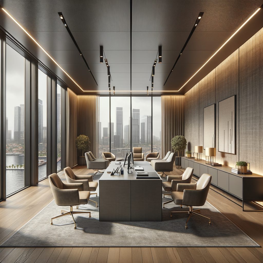 Maslak executive ofis duvar kağıdı projesi - grasscloth doku